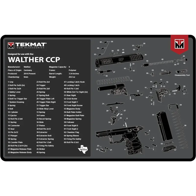 Bestseller TekMat originele geweerreinigingsmat - 17" X 11" - Walther CCP™ M2