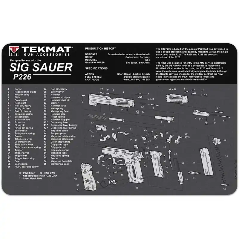Korting TekMat Ultra Premium Wapenreinigingsmat - 20" X 15" - Sig Sauer P226™