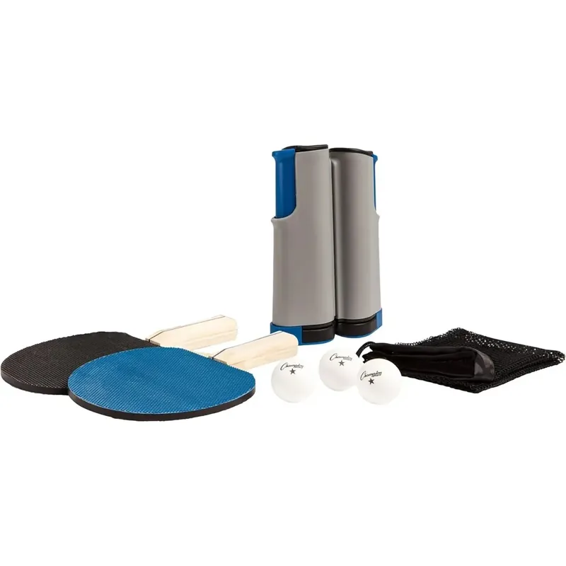 Champion Sports Anywhere Tafeltennisset - 2 peddels, 3 ballen en een draagtas van gaas Voordeelprijs