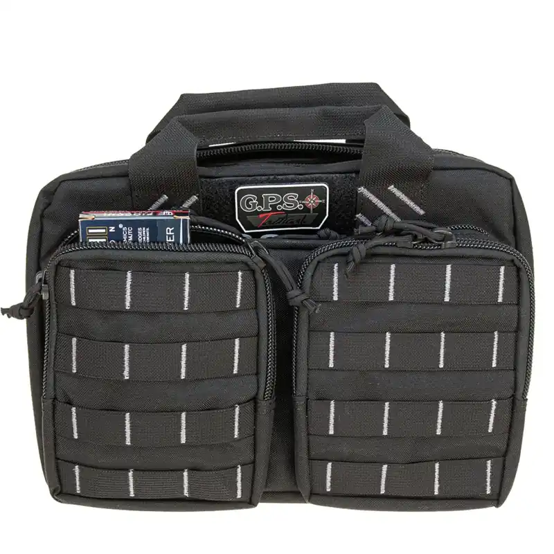 Korting GPS - Tactische Quad + 2 Pistool Schietzak Zwart