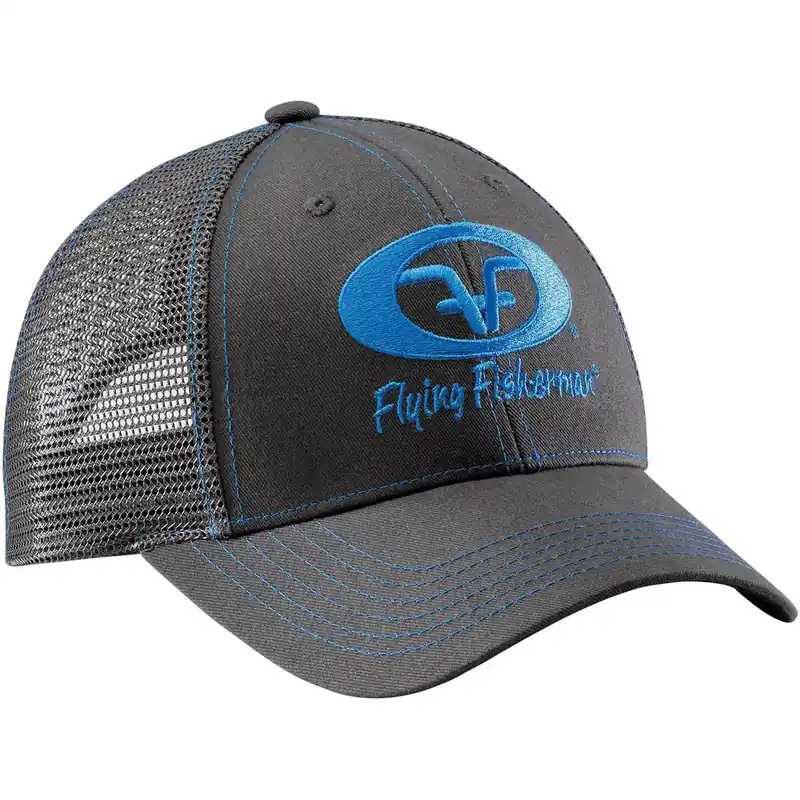 Seizoensaanbieding Flying Fisherman Grafiet Logo Trucker Pet Neon Blue