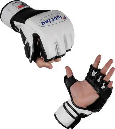 Favoriet Vechtsport MMA Grappling Training Handschoenen - Wit/Zwart L