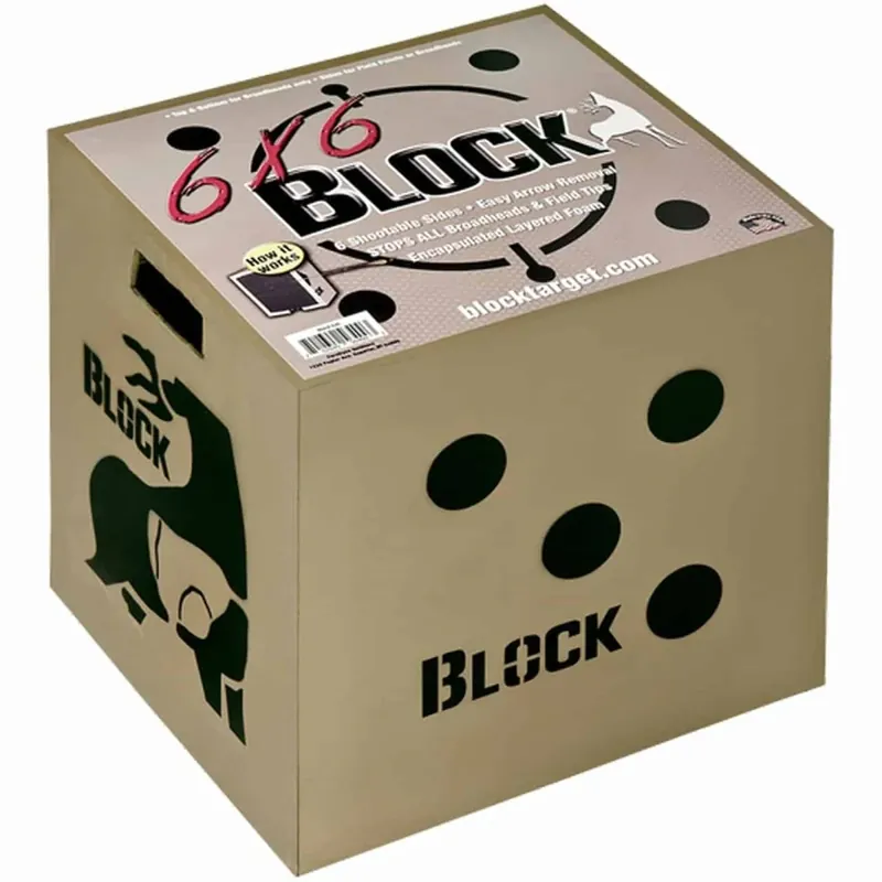 BLOCK 6X6 6-zijdig gelaagd boogschietdoel, 400 FPS 18" x 18" x 16" PolyFusion-technologie Laatste Versie