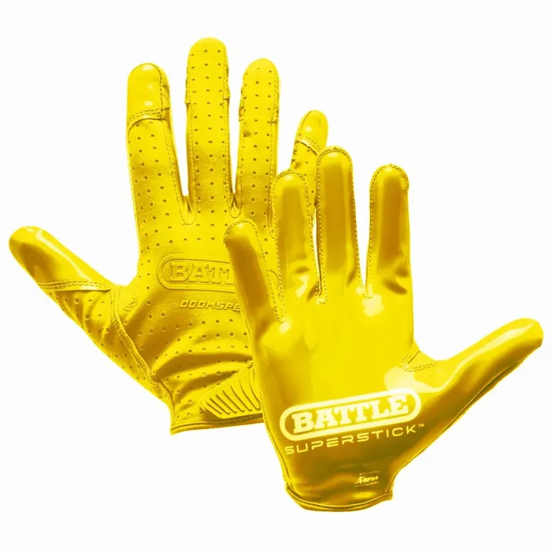 Snelle Levering Battle Sports Youth Doom Speed Receiver Football Glove - Geel S