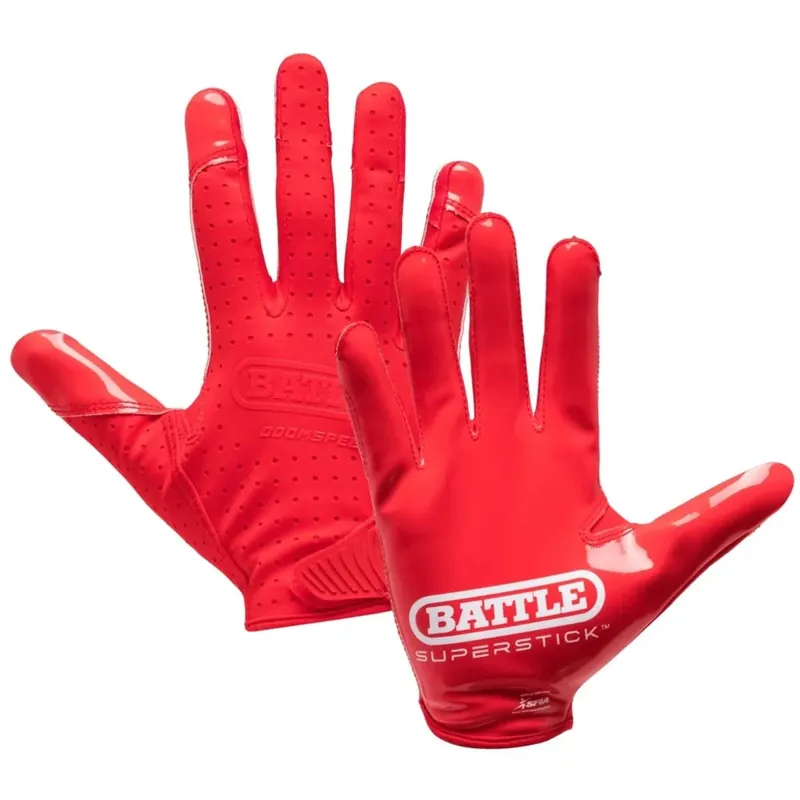 Battle Sports Youth Doom Speed Receiver voetbalhandschoen - Rood S Koop Online