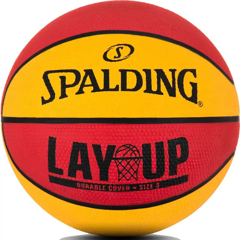Spalding Layup Mini Rubber Outdoor Basketbal Rood oranje Superprijs
