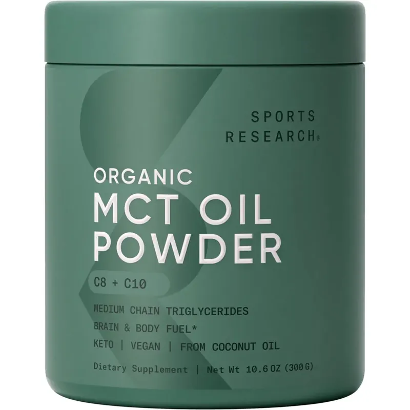 Dagaanbieding Sports Research MCT-oliepoeder Voedingssupplement - 30 porties - Ongeparfumeerd