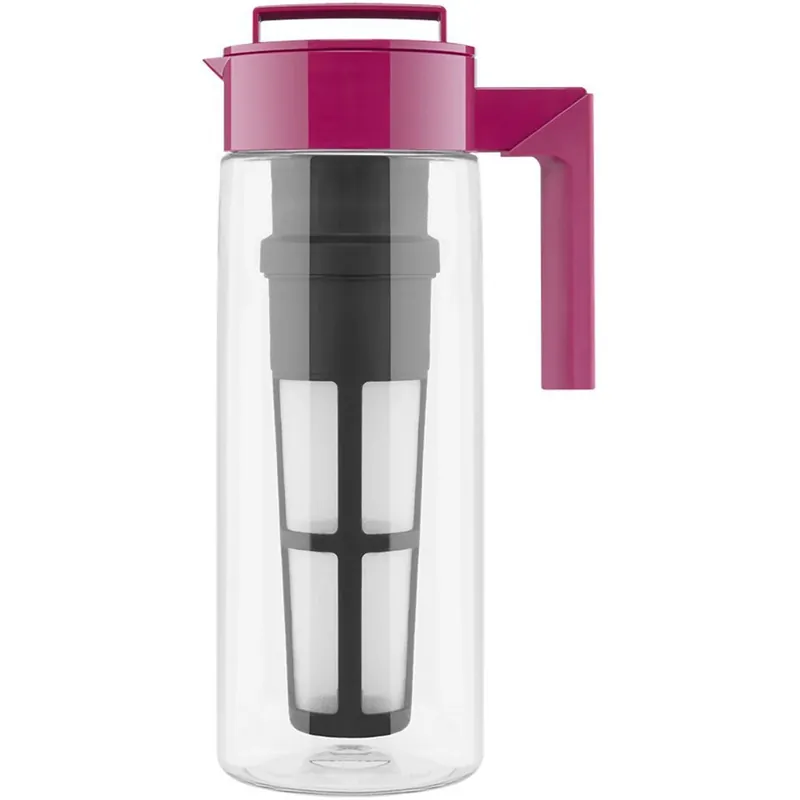 Takeya 2-Quart Tritan Plastic Flash Chill ijstheemaker met gaas thee-infuser Roze Laatste Kans