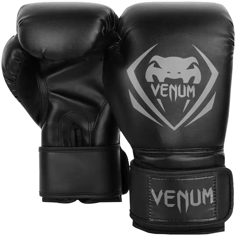 Venum Contender klittenband trainingsbokshandschoenen - zwart/grijs 8 oz. Premium