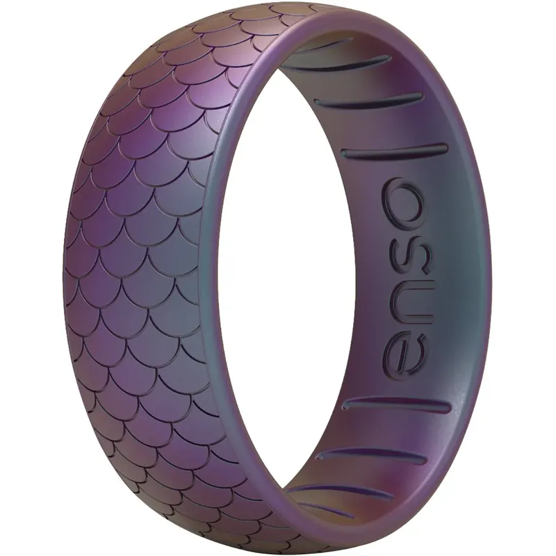 Enso Rings Classic Etched Legends Series Siliconen Ring - 7 - Zeemeermin Schaal Veilige Betaling