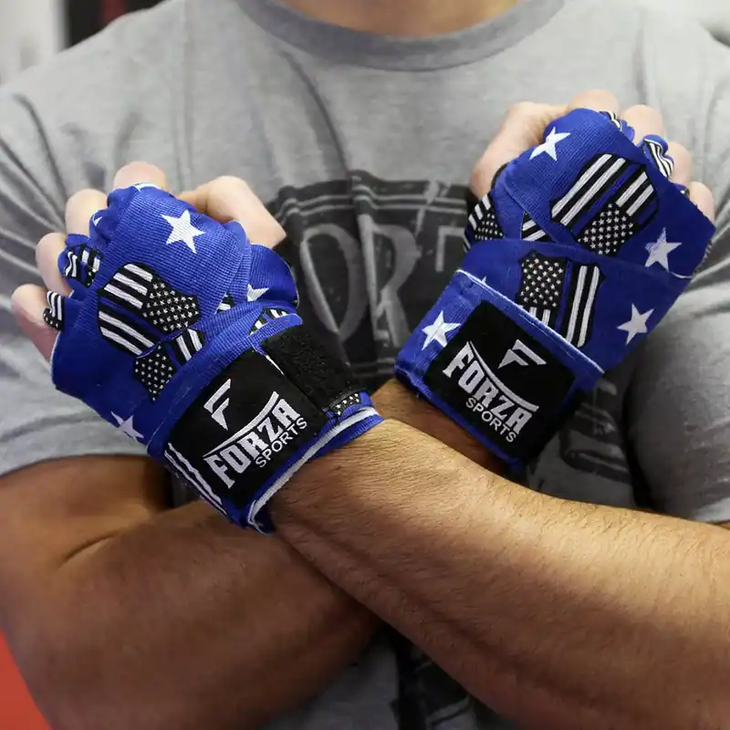 Beperkt Aanbod Forza Sports 180" Mexicaanse stijl boks- en MMA-bandages - Dunne blauwe lijn