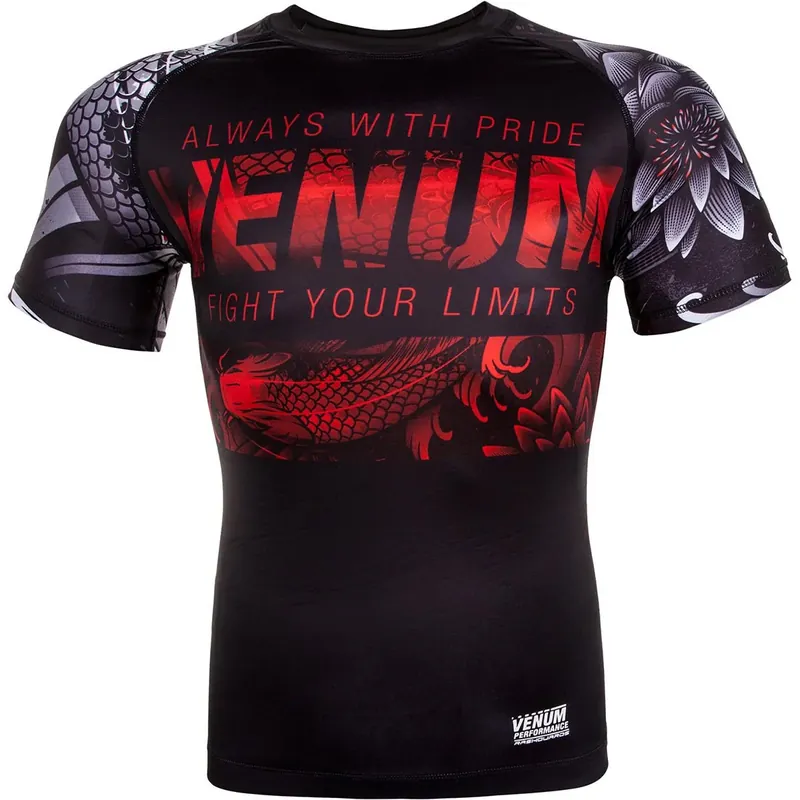 Seizoensaanbieding Venum Koi 2.0 korte mouw MMA compressie Rashguard - Zwart/Wit S