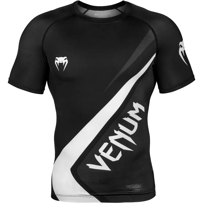 Beperkt Aanbod Venum Contender 4.0 korte mouwen MMA compressie Rashguard - Zwart/Grijs/Wit S