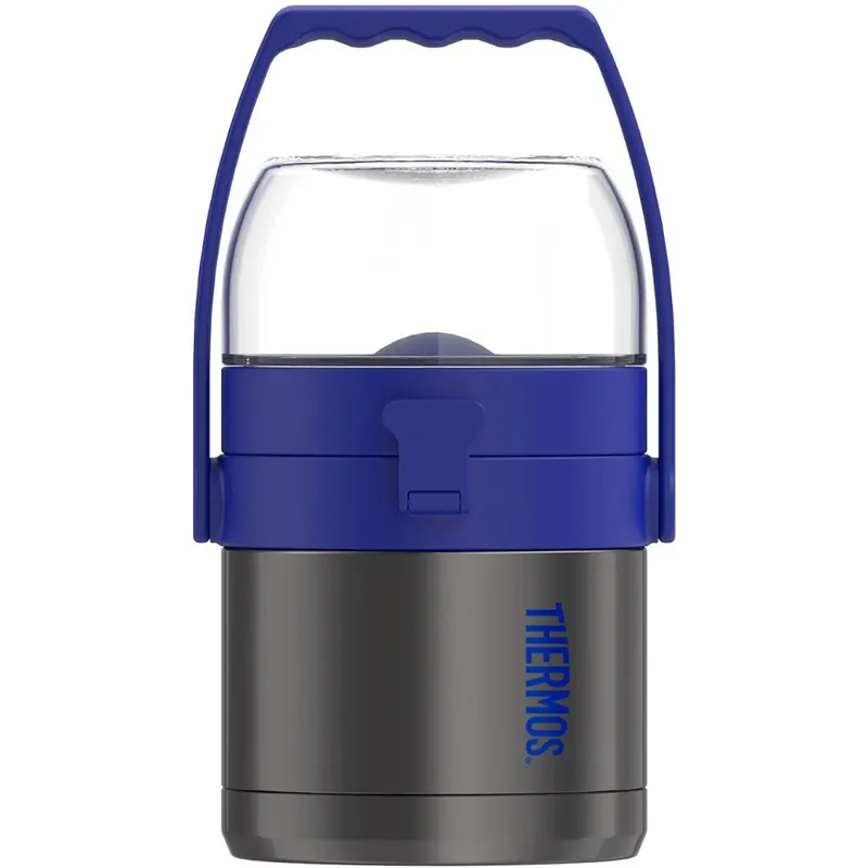 Thermos 18 oz. Geïsoleerde roestvrijstalen voedselpot met twee compartimenten - Smoke Blue Uitverkoop