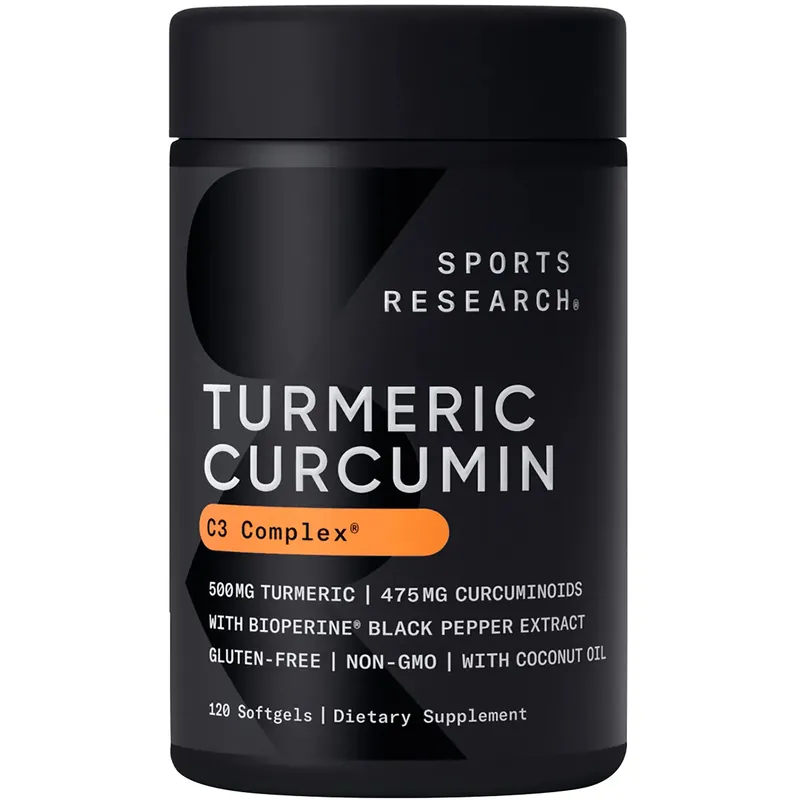 Aanbieding Sports Research Kurkuma Curcumine met Kokosolie & Bioperine 60 softgels