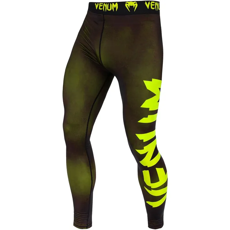 Lage Kosten Venum Giant Dry Tech Fit Cut Compressie Spats - Zwart/Neogeel S