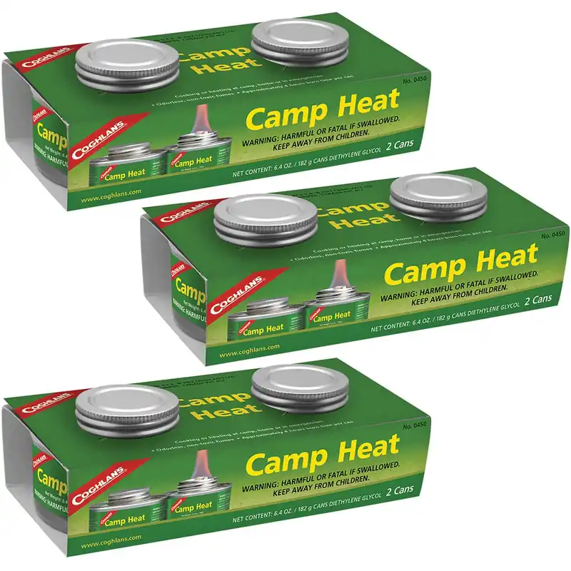 Coghlan's Camp Heat noodkookbrandstofblik (6-pack), hersluitbaar, brandduur 4-6 uur Beperkte Voorraad