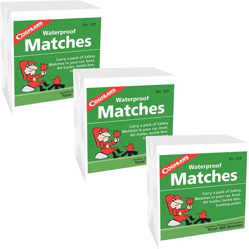 Coghlan's Waterproof Lucifers (30 dozen), 1,200 lucifers in totaal, Veiligheid met Striker Express Levering