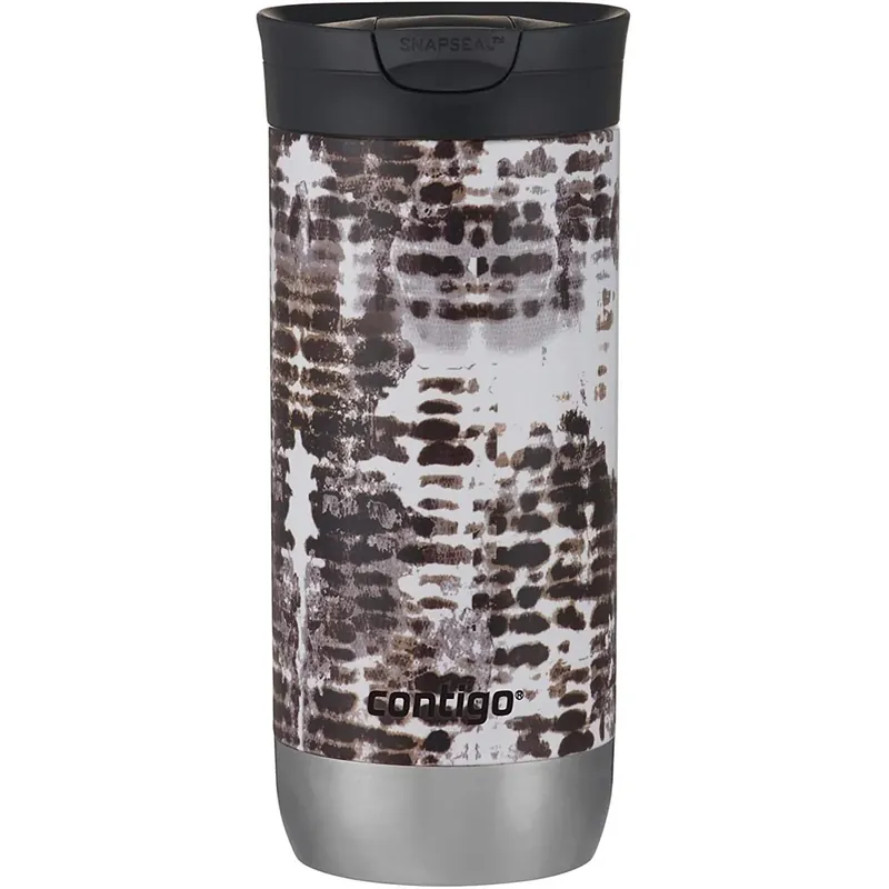 Contigo 16 oz. Huron 2.0 Couture SnapSeal geïsoleerde roestvrijstalen reisbeker Snakeskin Gratis Retour