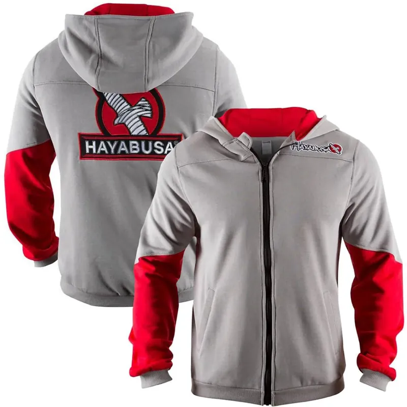 Hayabusa Wingback Classic Fit Zip-Up Hoodie - Small - Grijs/Rood Lage Kosten