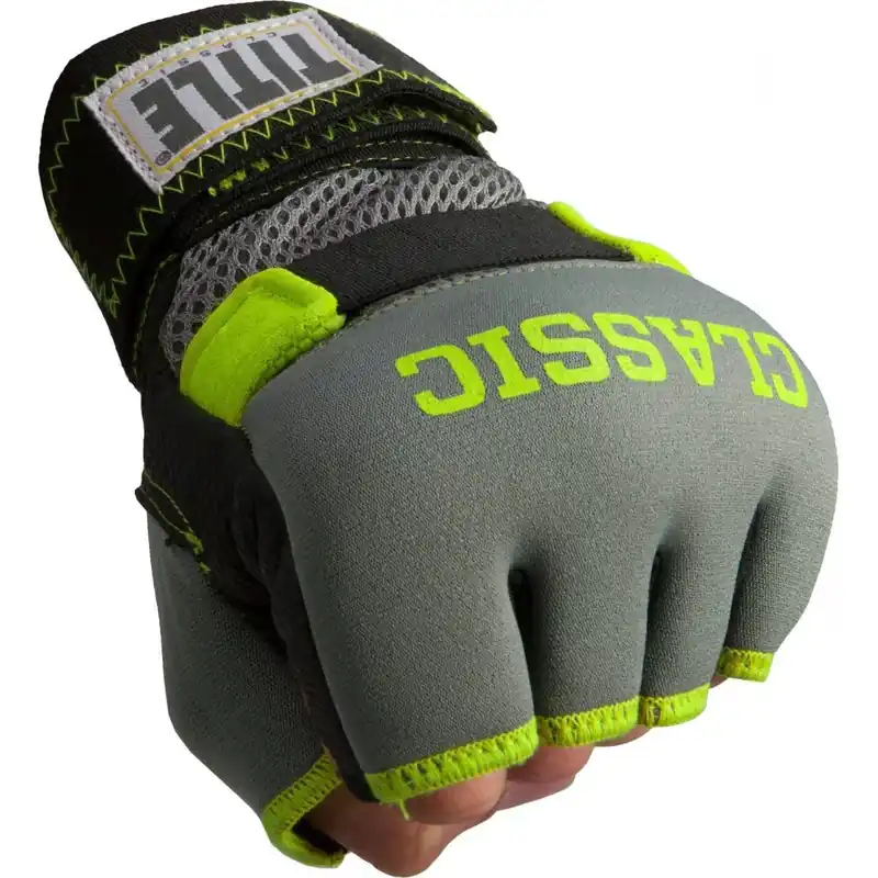 Beperkte Voorraad Title Boxing Classic Limited GEL-X Glove Wraps - Grijs/Limoen M