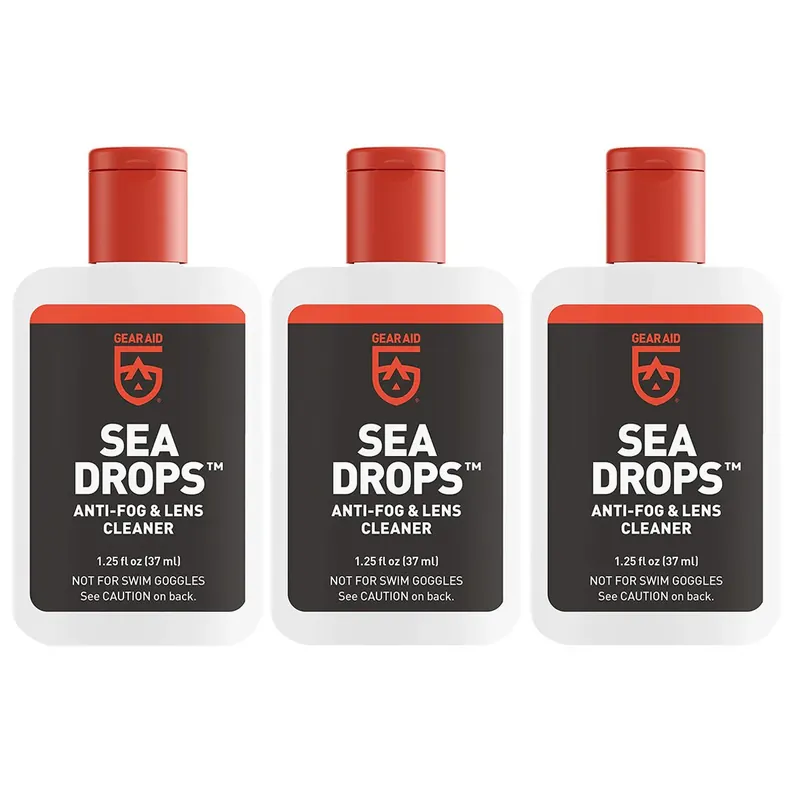 Express Levering GEAR AID Sea Drops Anti-condens en reiniger voor duik- en snorkelmaskers, 1.25 ml - 3-pack