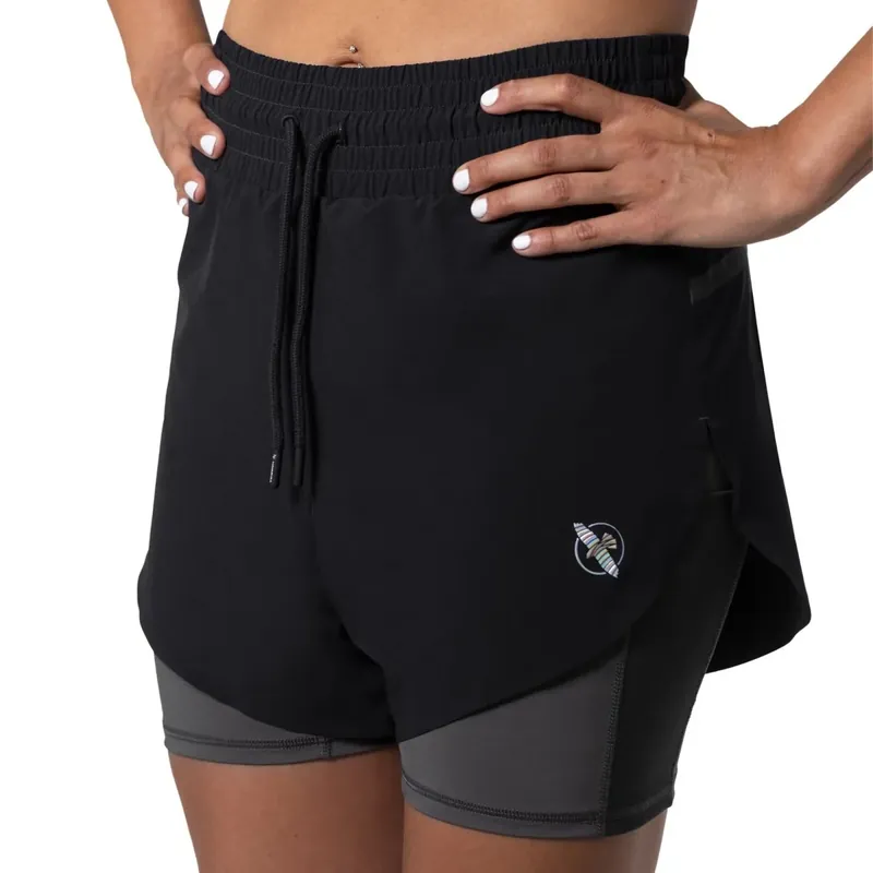 Hayabusa damesshorts met middelhoge taille en laagjes Groot Flitsaanbieding