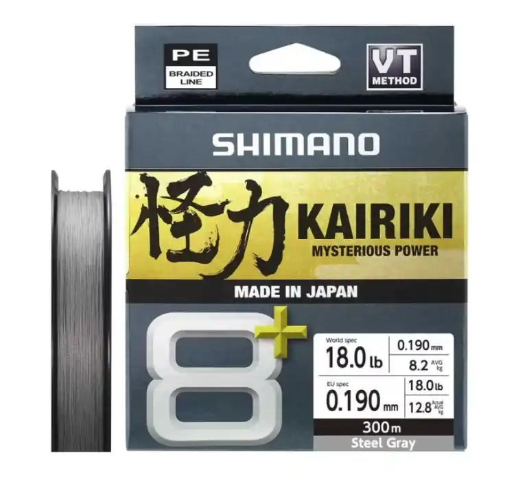 Populair Shimano Kairiki 8+ Grey Gevlochten Lijn 300m 0.13mm/8.3kg