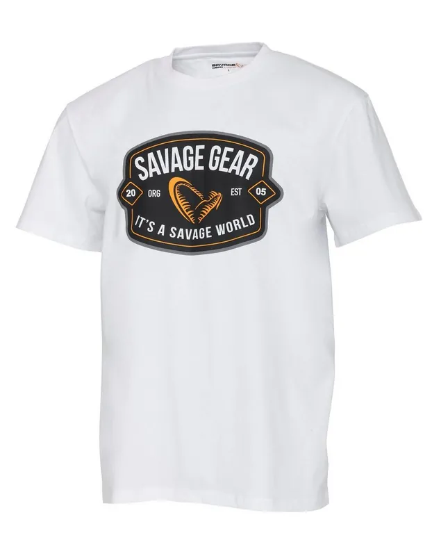Gereduceerde Prijs Savage Gear Badge Logo Tee White T-Shirt L