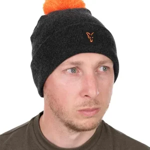Fox Collection Bobble Hat Black/Orange Tijdelijk Beschikbaar