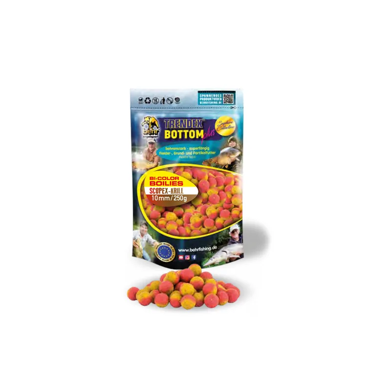 Behr Trendex Bi-Color Boilies Scopex-Krill (250g) 10mm Uitverkoop