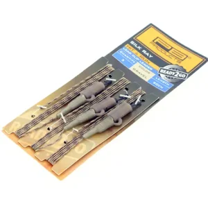 Aanbieding PB Products Ready2Go Silk Ray Hit & Run Leadclip Leader 90cm (3 stuks) Gravel