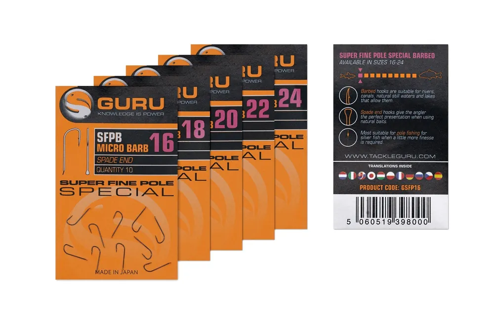 Guru Super Fine Pole Hook Witvishaak (10pcs) 16 Bestel Nu