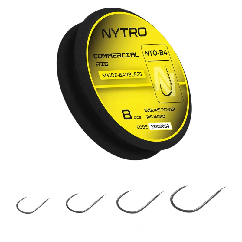 Nytro NTO-B4 Barbless Commercial Ready Tied Rigs Witvis Onderlijn 20cm (8 Stuks) 18/0.11mm/2.2lb Express Levering