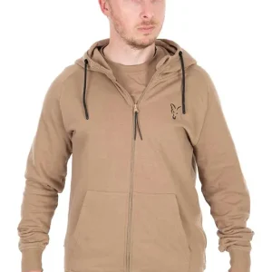 Fox Collection LW Zip Hoody - Tan LTD L Nu Kopen