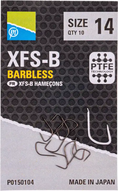 Gratis Retour Preston XFS-B Witvis Haken (Weerhaakloos) (10pcs) 14