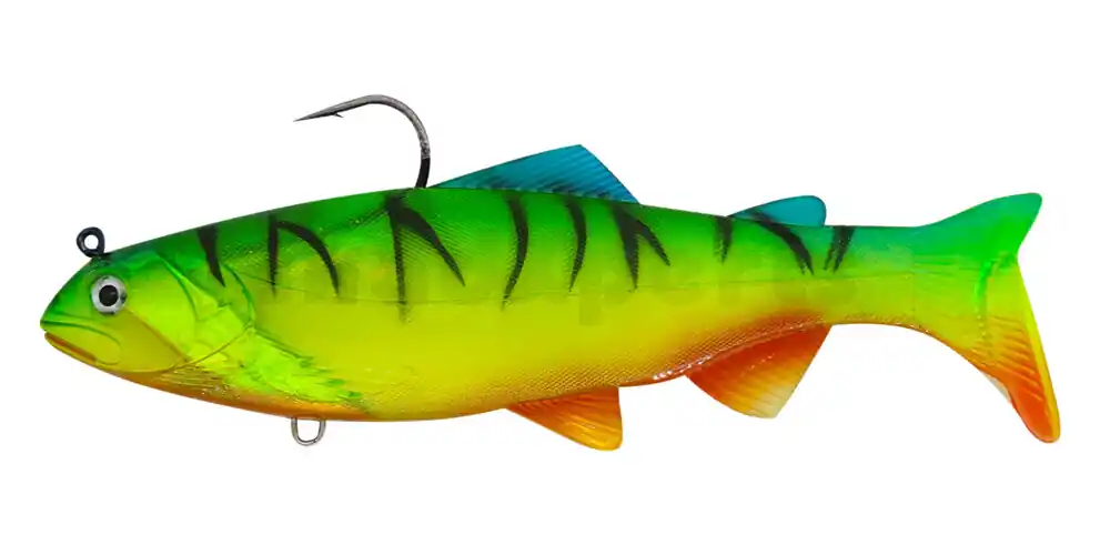 Shop Nu Castaic Bass Hunter's Amerikaner Slow Fall Swimbait 8" (20cm) Fire Tiger