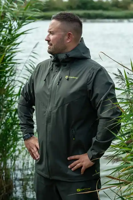 Ridgemonkey APEarel ThermaPro Waterproof Shell Coat Green L Direct Verzonden