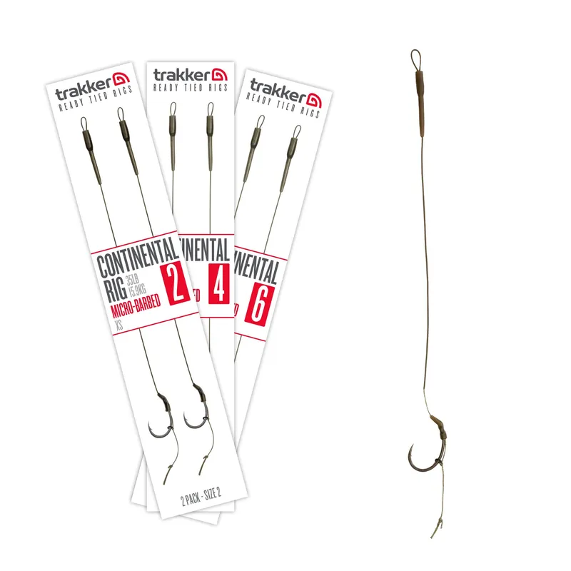 Trakker Continental Rig Micro Barbed 35lb/15.9kg (2 Stuks) 2 Tijdelijk Beschikbaar