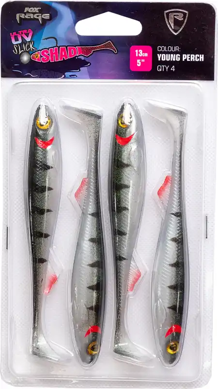 Meest Verkocht Fox Rage Slick Shad Ultra UV Young Perch 7cm 5pcs