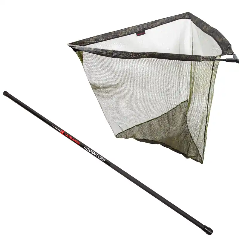 Ultimate Full Float Carp Net Camo 42" + Tele Handle Combo Dagaanbieding