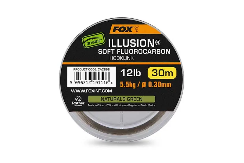 Fox Edges Illusion Soft Fluorocarbon Hooklink Naturals Green 0.30mm/5.5kg Direct Beschikbaar