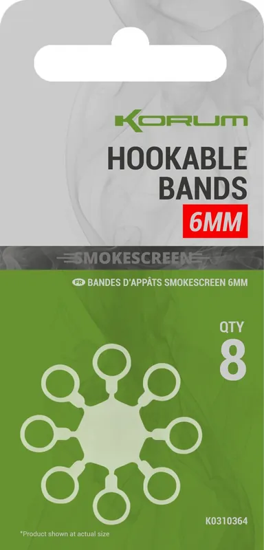 Tijdelijk Beschikbaar Korum Smokescreen Hookable Bait Bands 8mm (8pcs)