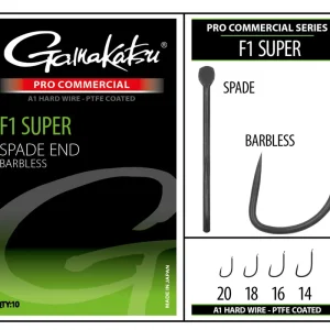 Beste Prijs Gamakatsu Pro-C F1 Super Spade A1 PTFE BL Witvis Haak (10 stuks) 14