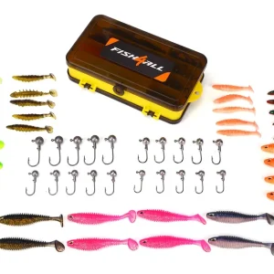 Fish4all Ribbed Softbait & Jighead Box (60pcs) Gratis Retour