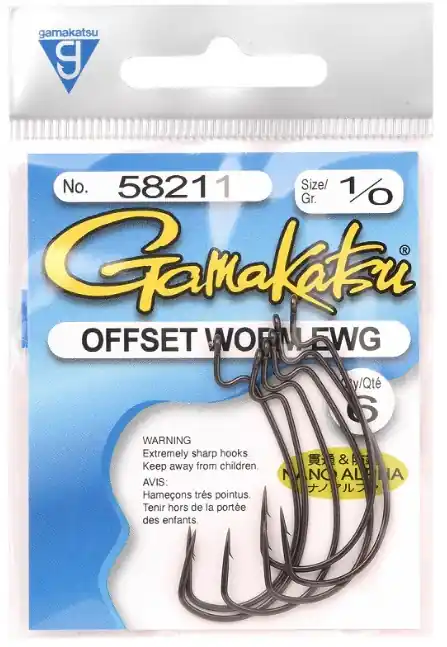 Gamakatsu Worm Offset Nano Alpha Haak 1/0 Fabrieksprijs