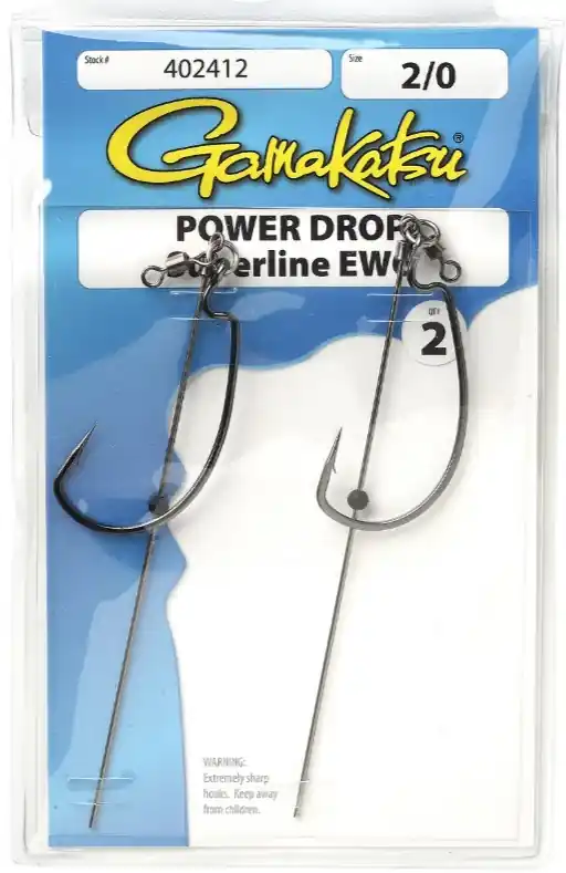 Hoge Kwaliteit Gamakatsu Power Drop Superline EWG Dropshot Haak (2pc) 2/0