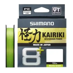 Shimano Kairiki 8+ M. Green Gevlochten Lijn 150m 0.13mm/8.3kg Direct Verzonden