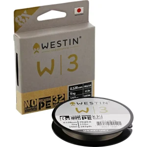 Westin W3 8 Braid 150m Smokey Grey Gevlochten Lijn 0.10mm/3.5kg Weekendaanbieding