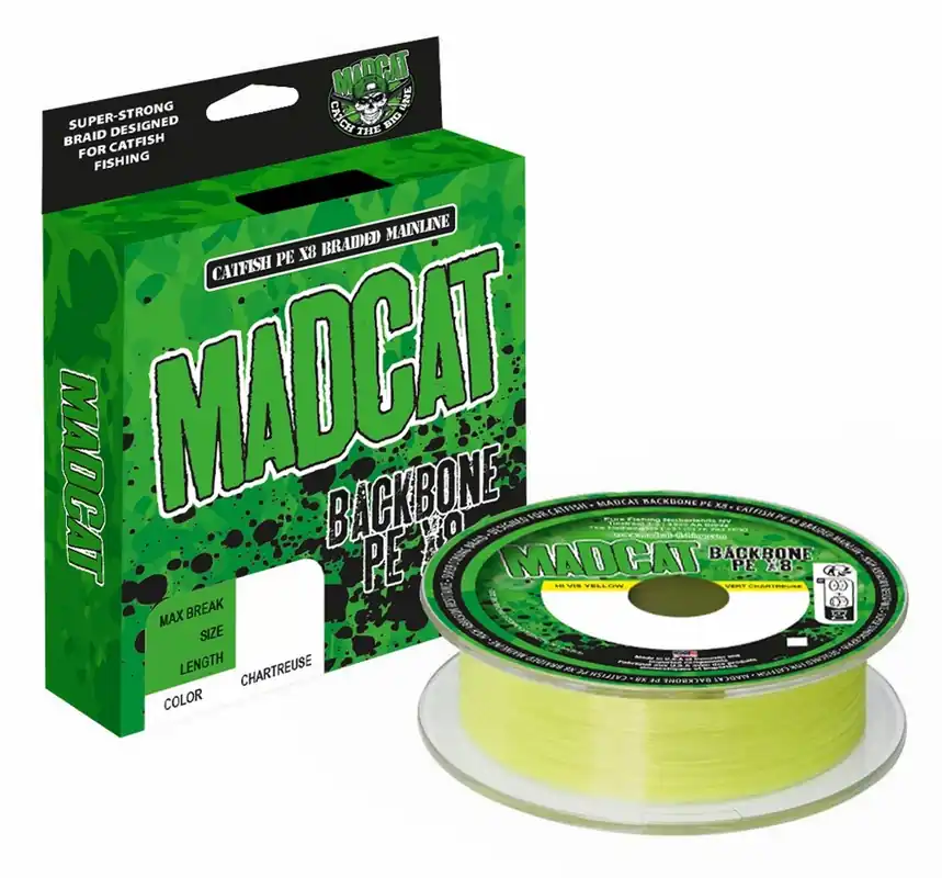 Gratis Retour Madcat Backbone Gevlochten Lijn Chartreuse (600m) 0.60mm/84.1kg